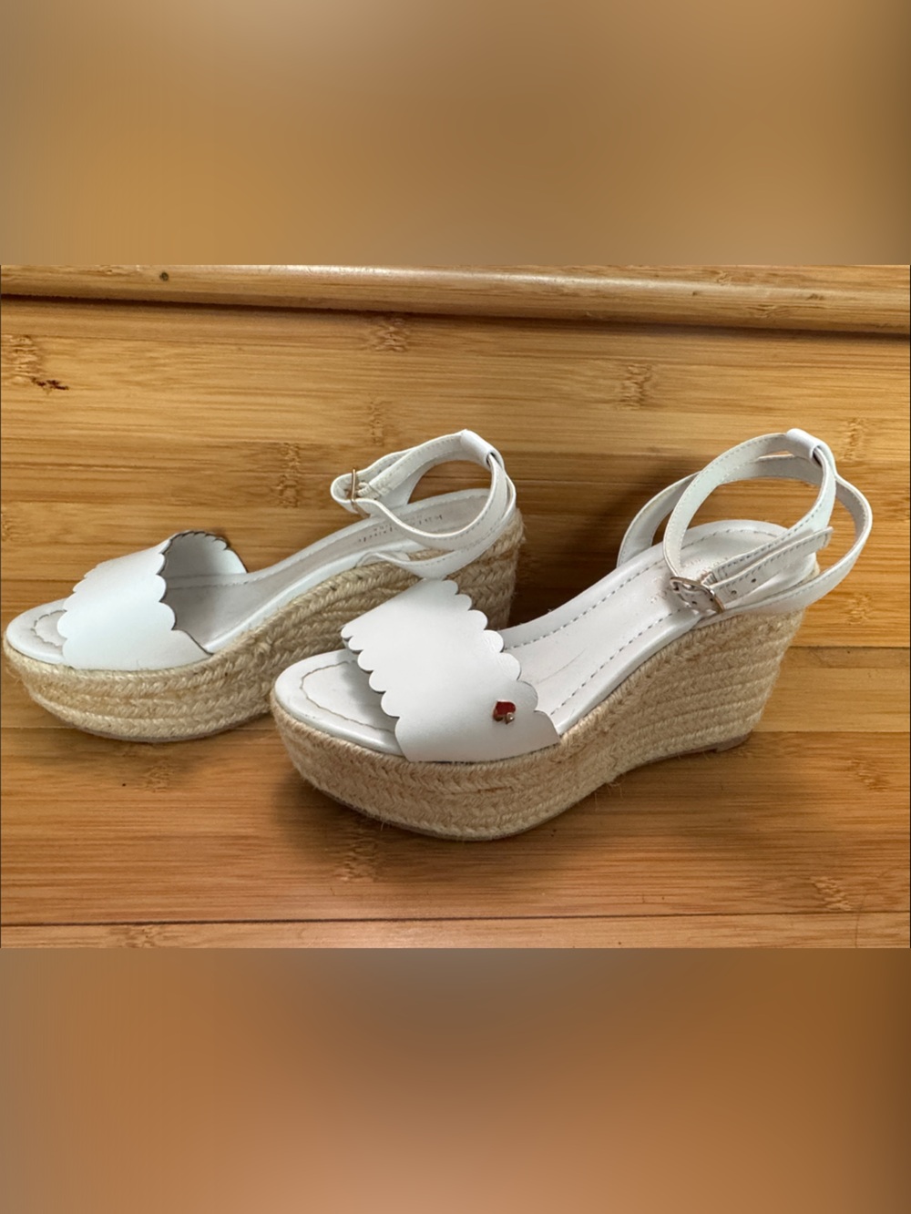 kate spade White Espadrille Wedge Sandals